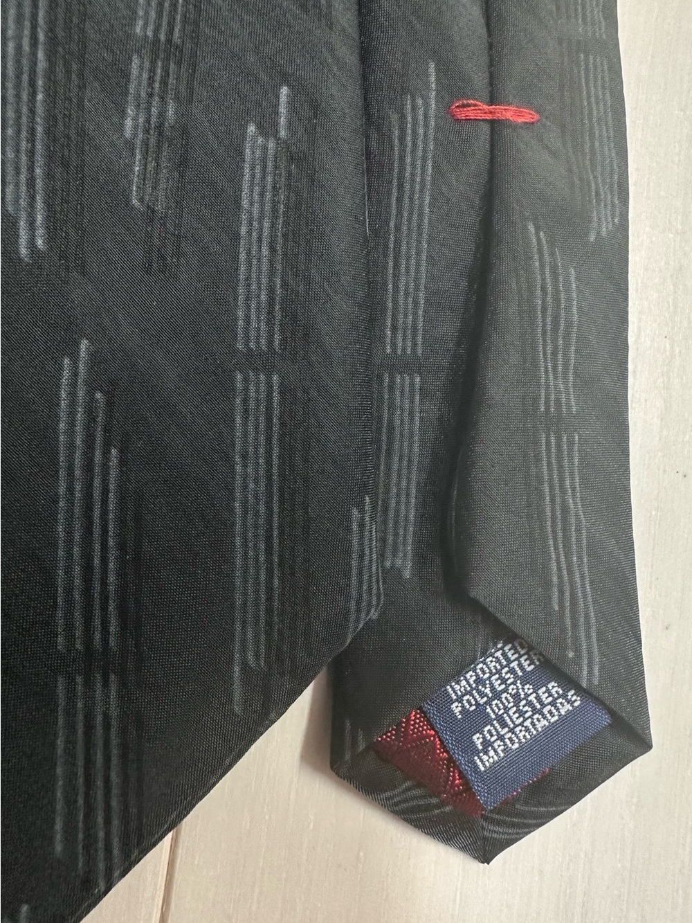 FUBU Black Tie with Gray Stripe Pattern